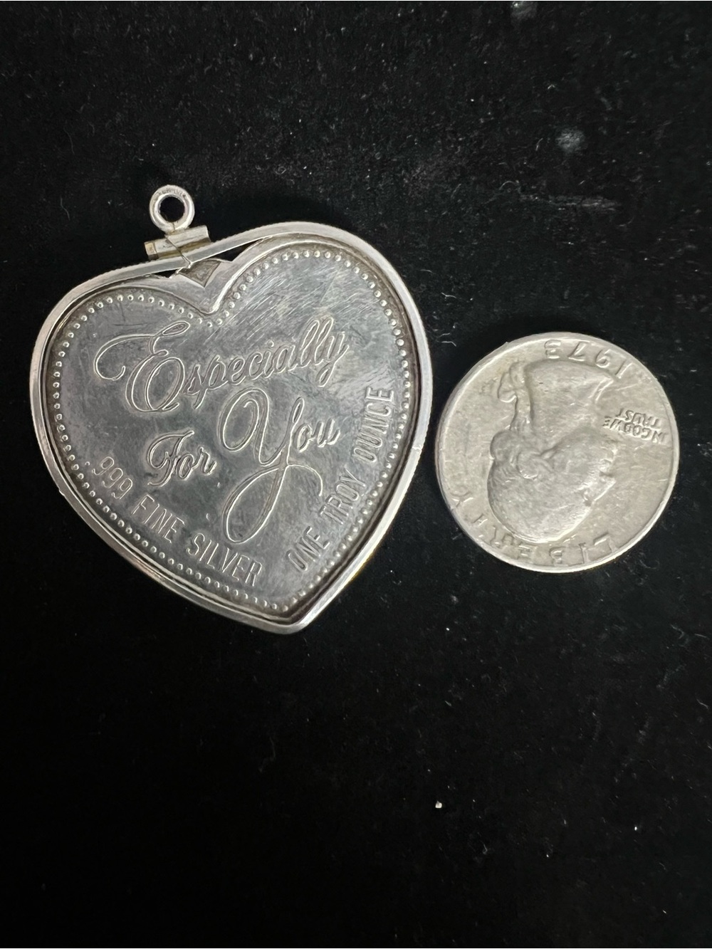 .999 1 TROY OZ “ESPECIALLY FOR YOU,” HEART PENDANT.  COIN BULLION